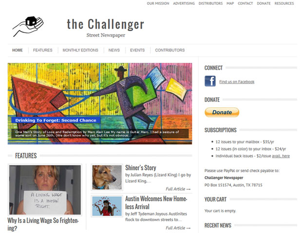 Challenger Street Newspaper - Non-profit website