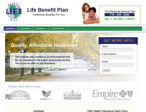 Union benefits and insurance informational website